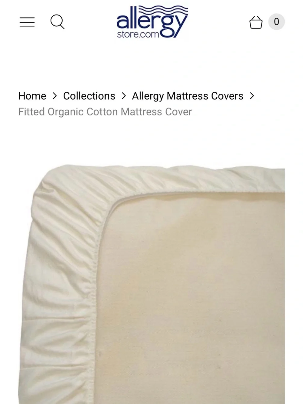 ALLERGY CARE 100% ORGANIC COTTON QUEEN FITTED MATTRESS PROTECTOR  QUEEN